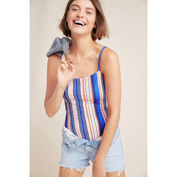 Anthropologie Lace-Up One-Piece Swimsuit - Picture 1 of 14